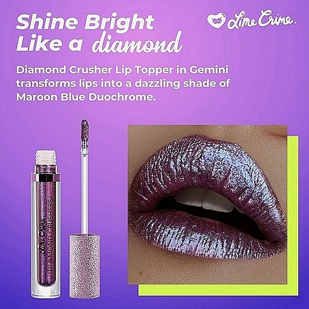 NIB Lime Crime Discontinued Diamond Crushers Iridescent Lip Topper "GEMINI"